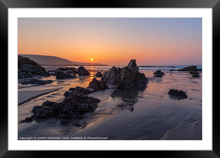 Kennack Sands Sunrise Framed Mounted Print by CHRIS BARNARD