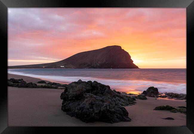 Dawn at Red Mountain, Tenerife Framed Print by Phil Crean