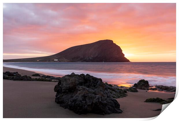 Dawn at Red Mountain, Tenerife Print by Phil Crean