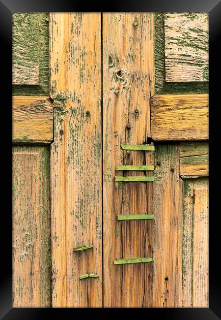 Old distressed door detail Tenerife Framed Print by Phil Crean