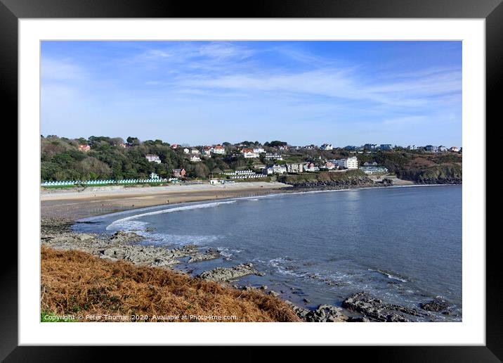 Langland Bay Gower Coast Framed Mounted Print by Peter Thomas
