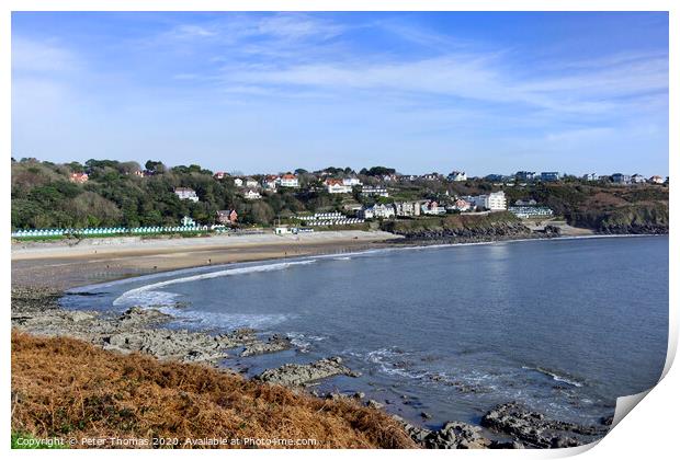 Langland Bay Gower Coast Print by Peter Thomas