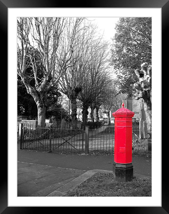 Red Post Box Framed Mounted Print by Lynn Bolt
