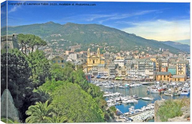 Bastia Harbour, Corsica Canvas Print by Laurence Tobin
