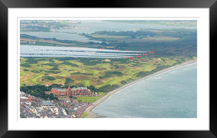Red Arrows Over Slieve Donard Hotel Framed Mounted Print by Peter Lennon