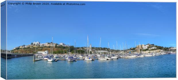 Torquay Harbor No 2 in Devon, Panorama Canvas Print by Philip Brown