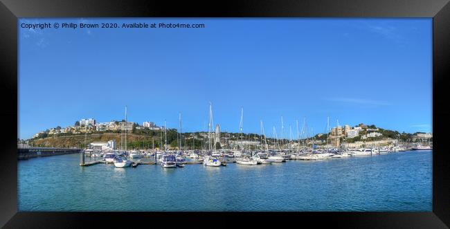 Torquay Harbor No 2 in Devon, Panorama Framed Print by Philip Brown