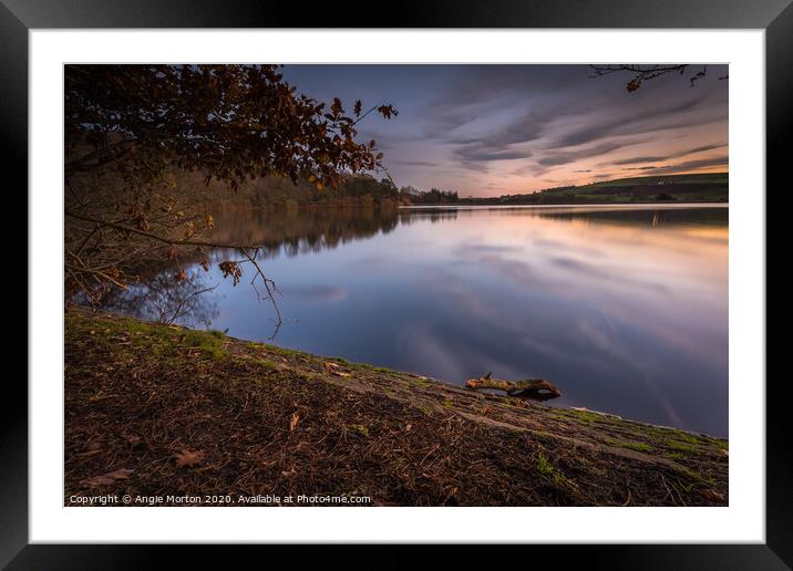 Agden Reflections After Sunset Framed Mounted Print by Angie Morton