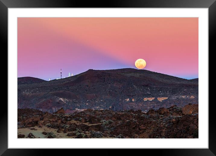 Full moon rising, Izaña, Tenerife Framed Mounted Print by Phil Crean