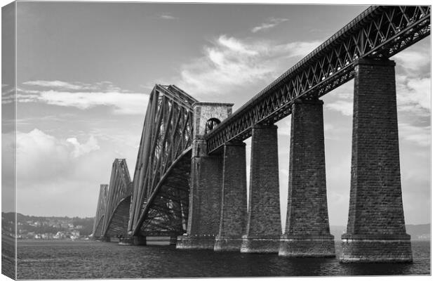 Forth Rail Bridge black and white Canvas Print by Steven Lennie