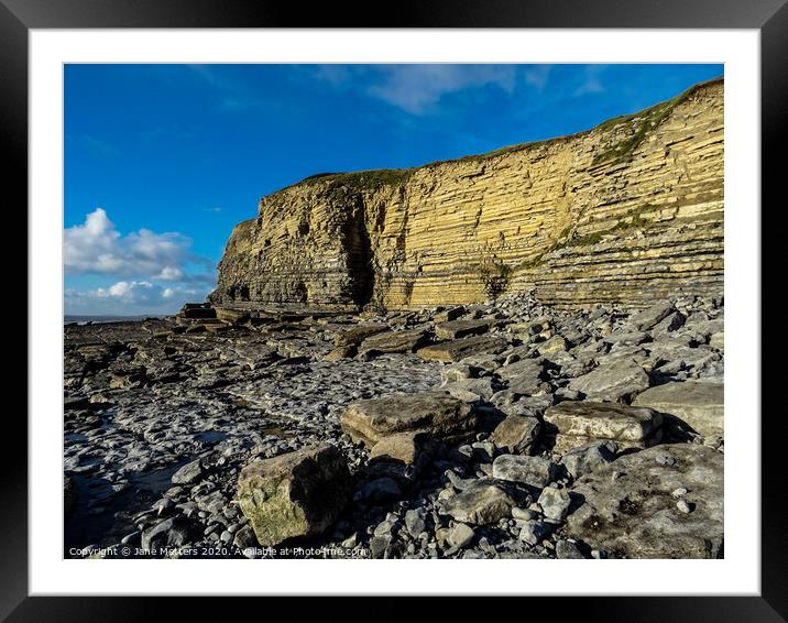 The Cliffs on Dunraven Bay  Framed Mounted Print by Jane Metters