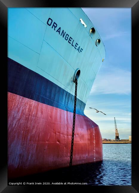 RfA Tanker Orangeleaf, in Birkenhead Docks Framed Print by Frank Irwin