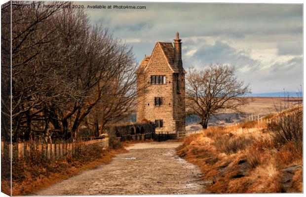 Rivington Pike and Winter Hill above Anglezarke Re Canvas Print by Peter Stuart