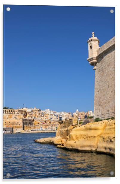 Valletta From Fort St Angelo Acrylic by Artur Bogacki