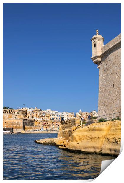 Valletta From Fort St Angelo Print by Artur Bogacki