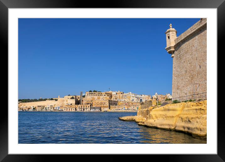 Valletta From Fort St Angelo Framed Mounted Print by Artur Bogacki