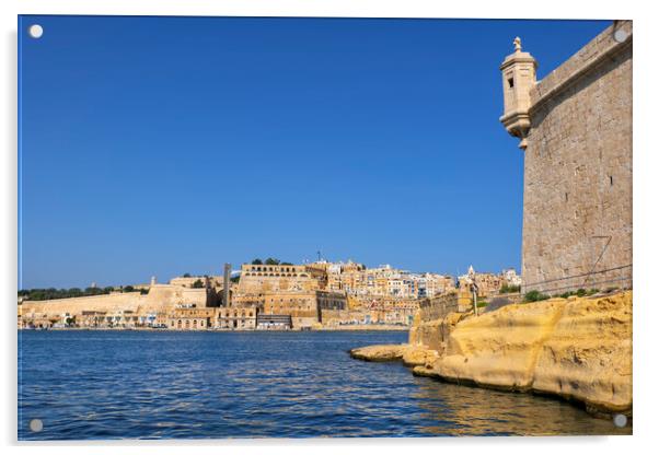 Valletta From Fort St Angelo Acrylic by Artur Bogacki