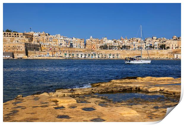 Valletta Skyline And Grand Harbour Print by Artur Bogacki