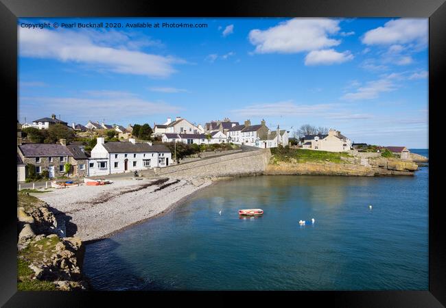 Moelfre Village Anglesey Framed Print by Pearl Bucknall