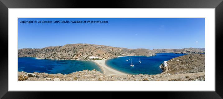 Kolona Beach, Kythnos, Greece Framed Mounted Print by Jo Sowden