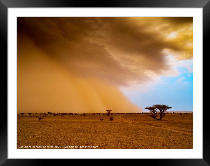 Approaching Sand Storm Framed Mounted Print by Nigel Chester