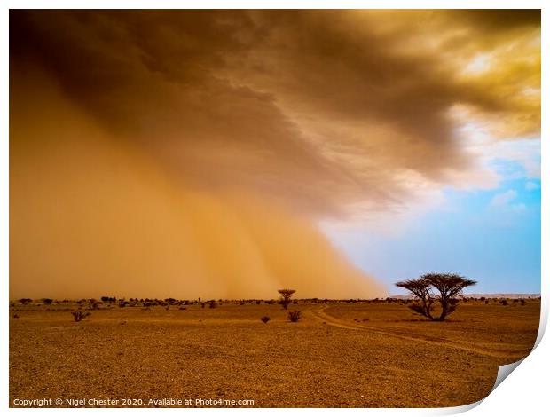 Approaching Sand Storm Print by Nigel Chester