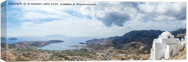 Greek Island View, Serifos Canvas Print by Jo Sowden
