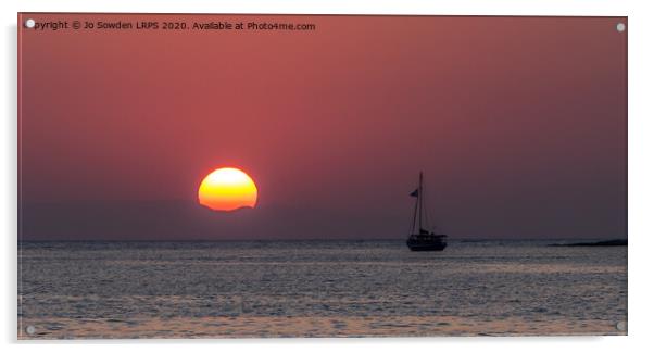Greek Sunset, Paros Acrylic by Jo Sowden