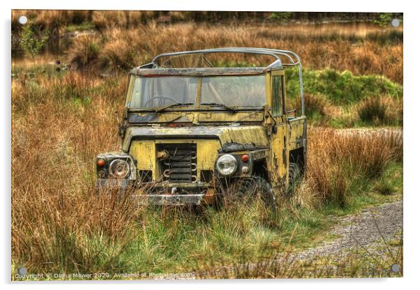 Abandoned Land Rover Acrylic by Diana Mower