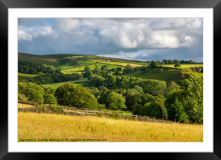 Hills around Chunal, Glossop, Derbyshire Framed Mounted Print by Andrew Kearton