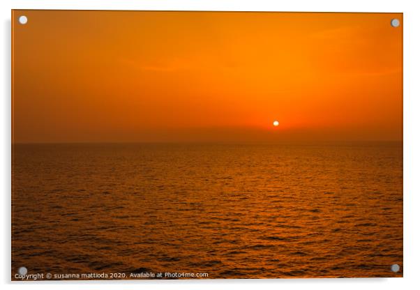 Ibiza seascape. A spectacular sea sunset seen from Acrylic by susanna mattioda