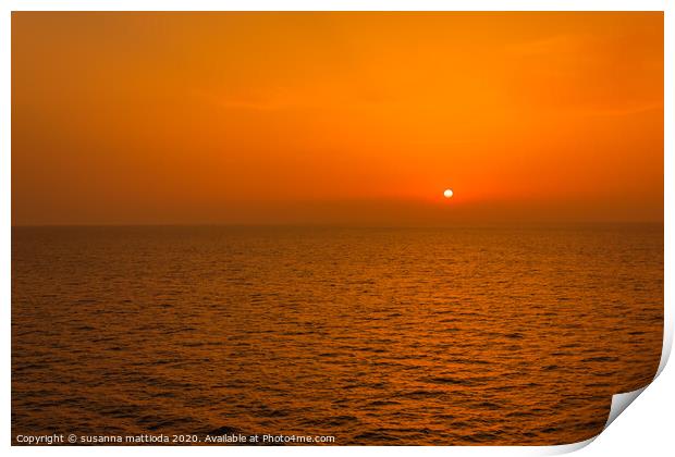 Ibiza seascape. A spectacular sea sunset seen from Print by susanna mattioda