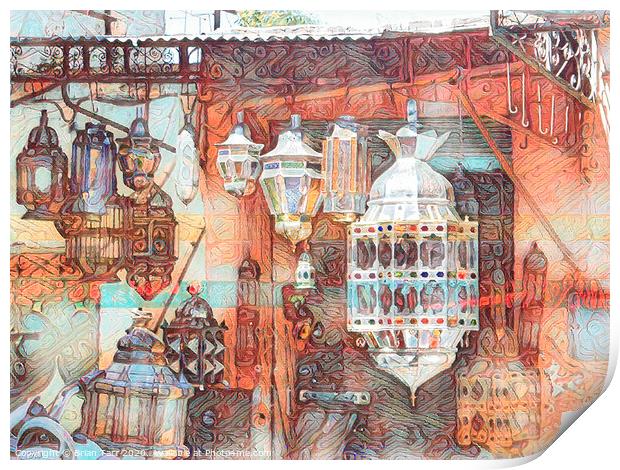 Moroccan Lanterns Print by Brian Tarr