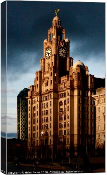 Royal Liver Building Liverpool Merseyside UK Canvas Print by Helen Jones
