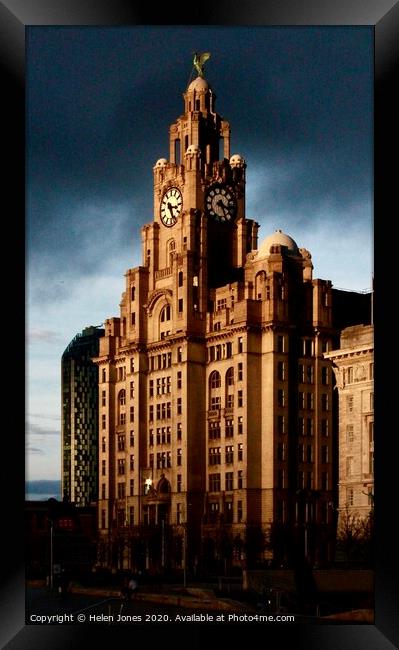 Royal Liver Building Liverpool Merseyside UK Framed Print by Helen Jones