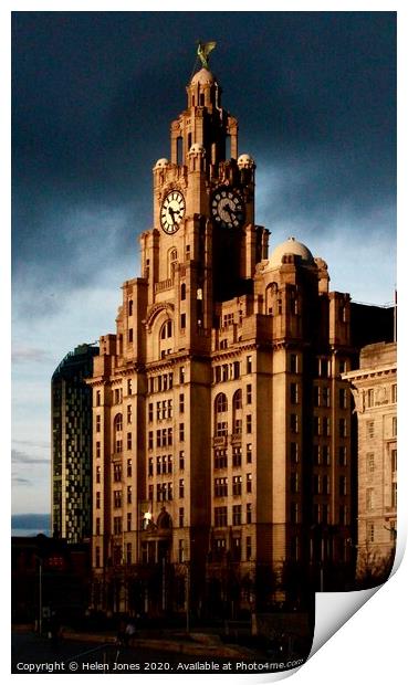 Royal Liver Building Liverpool Merseyside UK Print by Helen Jones