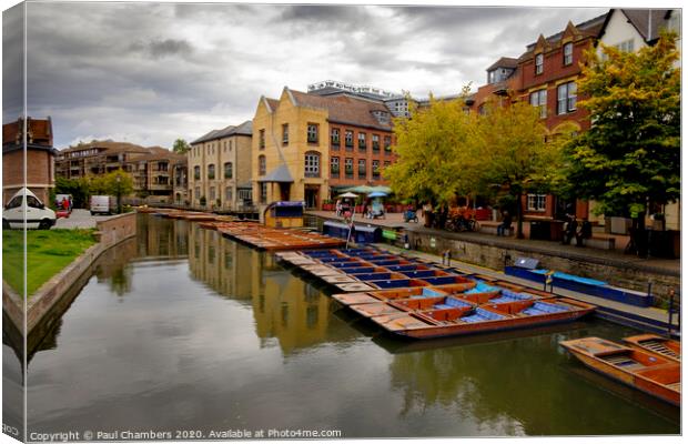 Punts In Cambrige Canvas Print by Paul Chambers