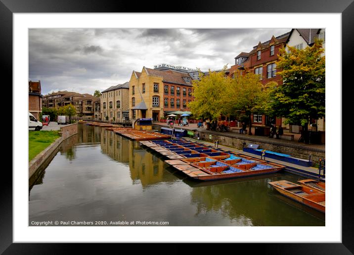 Punts In Cambrige Framed Mounted Print by Paul Chambers