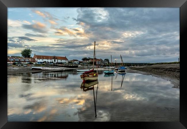 Low tide at Burnham Overy Staithe  Framed Print by Gary Pearson