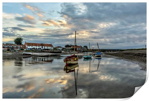 Low tide at Burnham Overy Staithe  Print by Gary Pearson