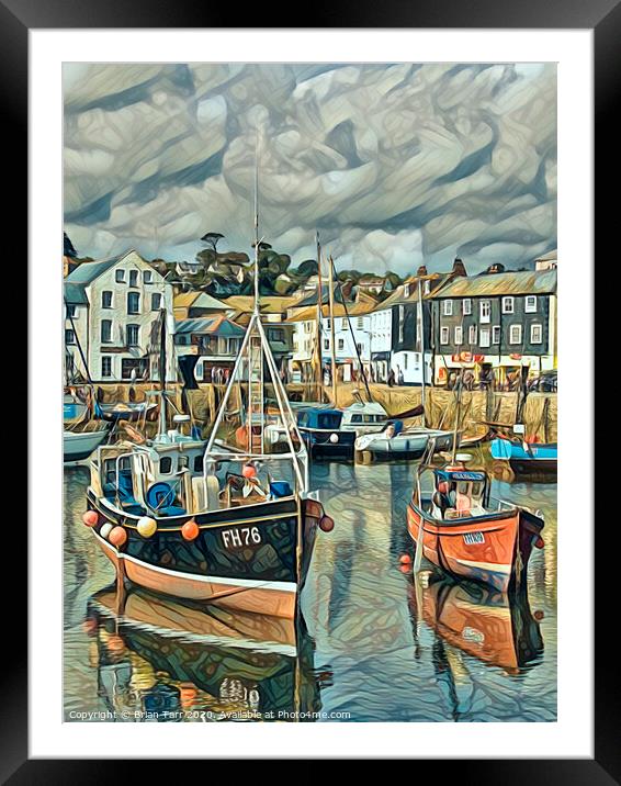 Mevagissey harbour Framed Mounted Print by Brian Tarr