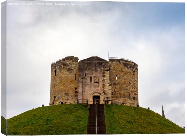 Cliffords Tower in York Canvas Print by Nigel Chester