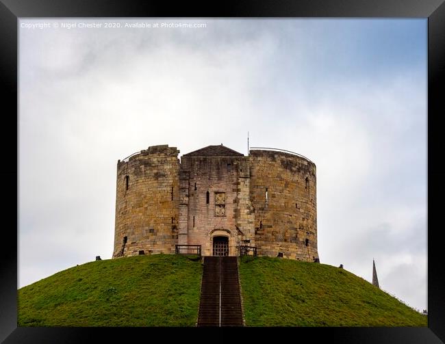 Cliffords Tower in York Framed Print by Nigel Chester
