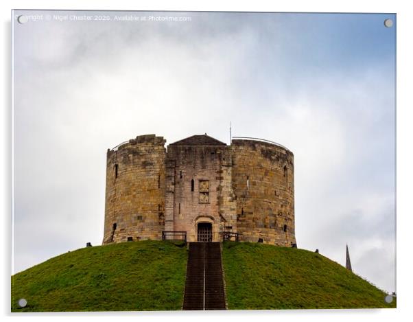 Cliffords Tower in York Acrylic by Nigel Chester