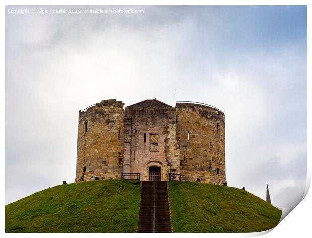 Cliffords Tower in York Print by Nigel Chester