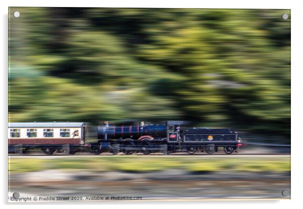 A train in motion  Acrylic by Freddie Street