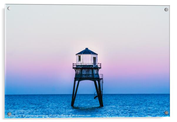 Dovercourt Low Lighthouse at Sunset  Acrylic by Matthew Harrington