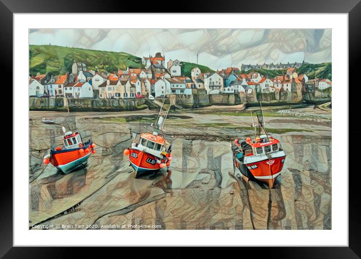 Staithes seafront Framed Mounted Print by Brian Tarr