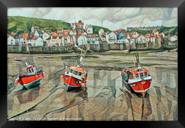 Staithes seafront Framed Print by Brian Tarr