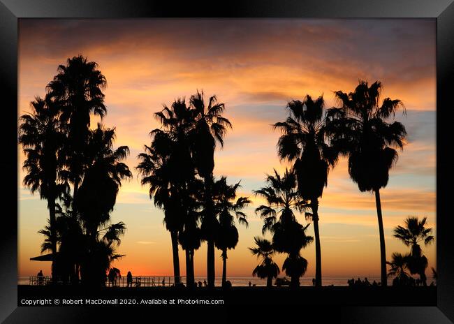 Santa Monica evening sky Framed Print by Robert MacDowall